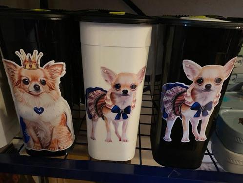 Mooie voercontainers met chihuahua., Dieren en Toebehoren, Honden-accessoires, Nieuw, Ophalen of Verzenden