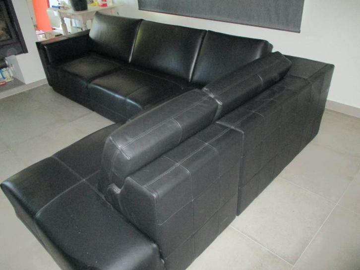 ledereren zetel, Huis en Inrichting, Zetels | Zetels, Zo goed als nieuw, Hoekbank, Vierpersoons of meer, 250 tot 300 cm, 100 tot 125 cm