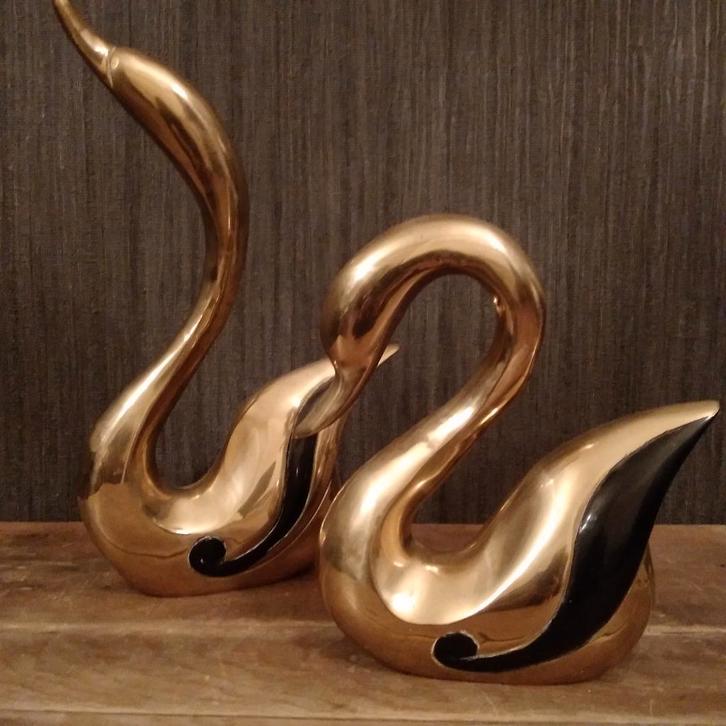 Cygnes vintage en laiton au design Caravell, Antiquités & Art, Antiquités | Bronze & Cuivre, Cuivre, Envoi