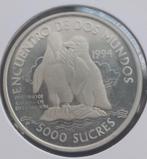 Ecuador 5000 sucres 1994 (zilver), Verzenden, Zilver