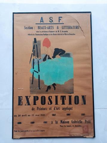 Affiche Exposition d'art appliqué 1921. Ill. E. Jacqmain