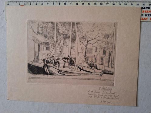 Ets Rodolphe Schoenberg kerst- en nieuwjaarswensen 1931, Antiek en Kunst, Kunst | Etsen en Gravures, Ophalen of Verzenden