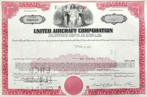 United Aircraft Corporation 1971, Timbres & Monnaies, Actions & Titres, Obligation ou Prêt, 1970 à nos jours, Enlèvement ou Envoi