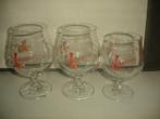 Bierglas La Guillotine, 3 x opschrift, 3 voor € 3,00, Verzamelen, Ophalen of Verzenden, Zo goed als nieuw, Glas of Glazen, Overige merken