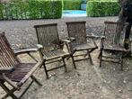 Teak tuinstoelen, Tuin en Terras, Tuinstoelen, Ophalen, Gebruikt, Hout