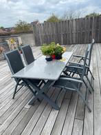 Tuinset met 6 stoelen, Tuin en Terras, Ophalen, Gebruikt, 6 zitplaatsen, Aluminium