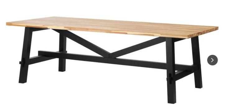 Eettafel SKOGSTA met 8 stoelen BERGMUND, Huis en Inrichting, Tafels | Eettafels, Gebruikt, 100 tot 150 cm, 200 cm of meer, Vijf personen of meer