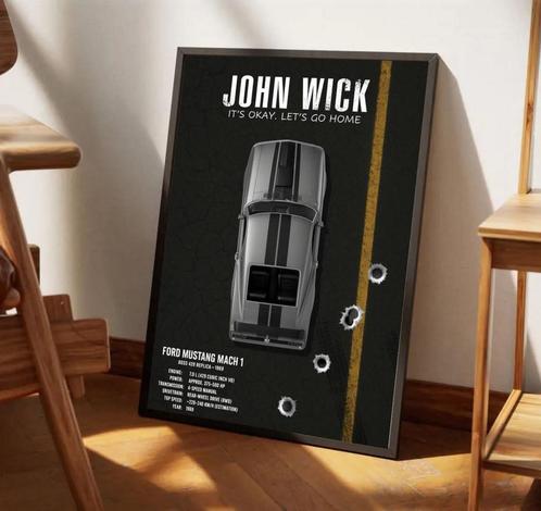 Affiche John Wick 50x70 cm - pour voiture 1:12, Hobby en Vrije tijd, Modelbouw | Auto's en Voertuigen, Zo goed als nieuw, Auto