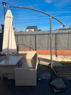 Loungeset (incl. pillows) + Umbrella, Tuin en Terras, Tuinsets en Loungesets, Ophalen, Rotan, 6 zitplaatsen, Bank