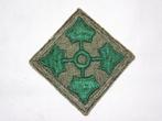 WWII US 4th Infantry Division patch, Ophalen of Verzenden, Landmacht, Embleem of Badge