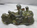 metalen speelgoed motorfiets met zijspan Franse militairen, Ophalen of Verzenden