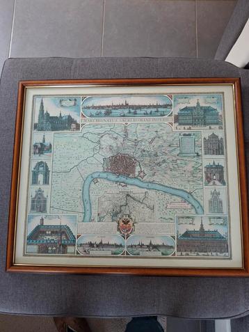 Ancienne carte encadrée d'Anvers., Enlèvement ou Envoi