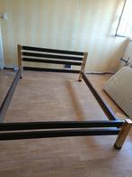 Cadre lit 2 personnes +tables de nuits et lampe de chevet, Maison & Meubles, Chambre à coucher | Lits, 140 cm, Brun, Enlèvement