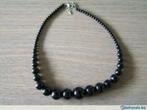 Ketting met zwarte kralen, Kunststof, Verstelbaar, Zwart, Ophalen of Verzenden