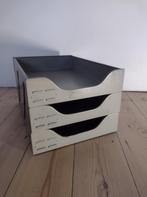 Vintage post / papier sorteer bakje met 3 vakken - in metaal, Ophalen of Verzenden