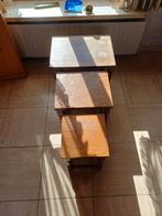 Bijzettafeltjes, 3 stuks, schuiven in elkaar, Ophalen, Gebruikt, Hout