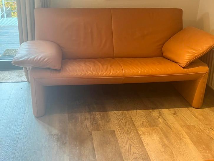 Lederen 2-zit, 1-zit en poef van Jori, Huis en Inrichting, Zetels | Zetels, Zo goed als nieuw, Ophalen