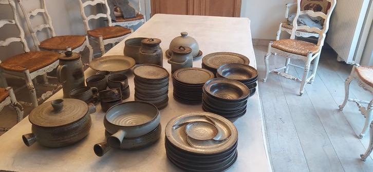 Vaiselle en gres 1970, Huis en Inrichting, Keuken | Servies, Gebruikt, Compleet servies, Overige stijlen, Aardewerk, Ophalen