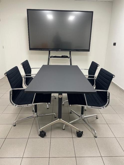 Zwarte vergadertafel op wielen 160 x 80 cm, Zakelijke goederen, Kantoor en Winkelinrichting | Kantoormeubilair en Inrichting, Tafel
