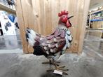 Décoration poule blanche et rouge, Ophalen, Zo goed als nieuw, Metaal, Dierenbeeld
