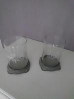 2 kaarsenhouders met afneembaar glad met motief, Antiek en Kunst, Ophalen