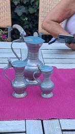 Set van 3 zamak dekselkannetjes met eikeltjes, Antiek en Kunst, Ophalen of Verzenden