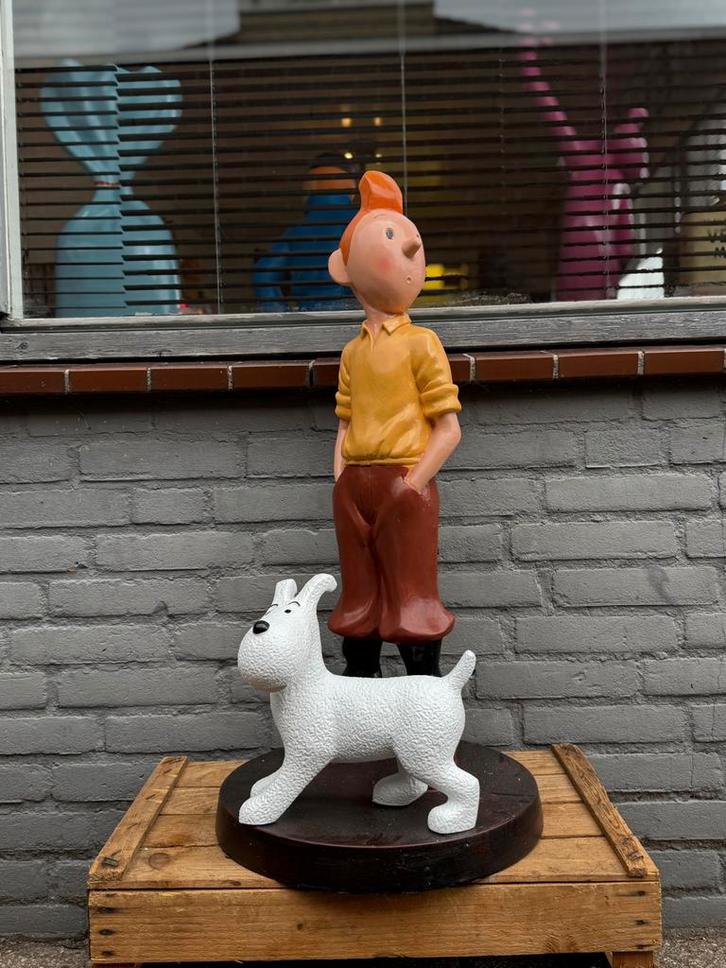 Kuifje met Bobbie beeld, Verzamelen, Stripfiguren, Zo goed als nieuw, Kuifje, Ophalen