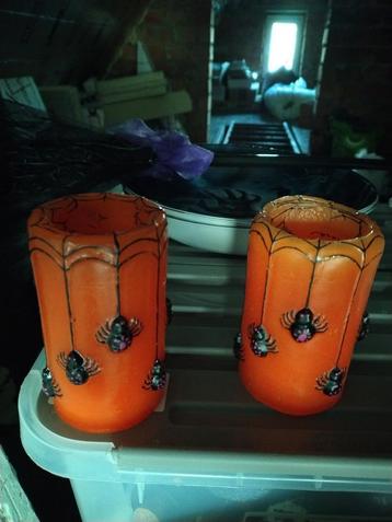 oranje spinnen kaarsen halloween nieuw beschikbaar voor biedingen