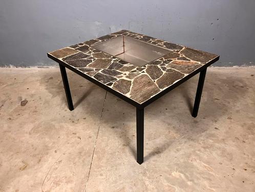Brutalist salontafel bijzettafel leisteen plantenbak, Huis en Inrichting, Tafels | Salontafels, Gebruikt, Ophalen