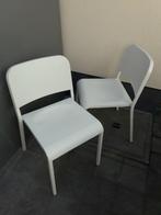 Set van 2 stevige witte stoelen - metaal en plastic, Ophalen, Gebruikt, Twee, Wit