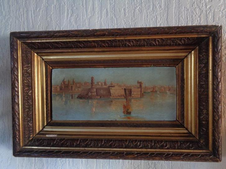 2 schilderijen 19de eeuw P. d'Ambel Fr., Antiek en Kunst, Kunst | Schilderijen | Klassiek, Ophalen of Verzenden