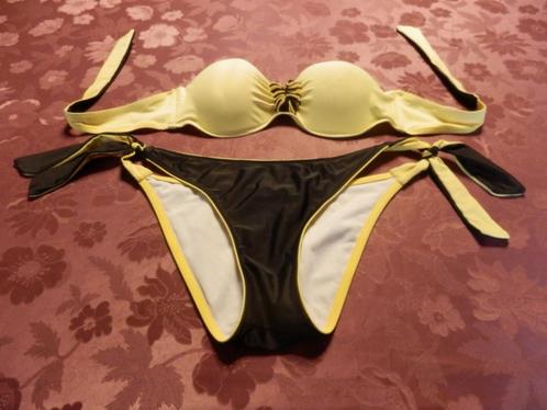 -53- bikini femme t.40 noir jaune, Kleding | Dames, Badmode en Zwemkleding, Zo goed als nieuw, Bikini, Zwart, Ophalen of Verzenden