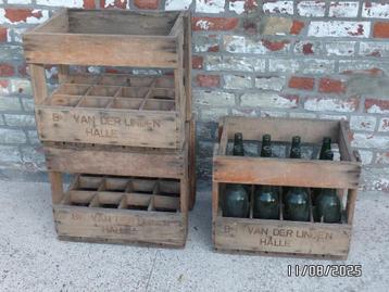Vintage houten bierkratten beschikbaar voor biedingen