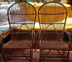 vintage rotanzetels, Huis en Inrichting, Stoelen, Ophalen, Gebruikt, Twee