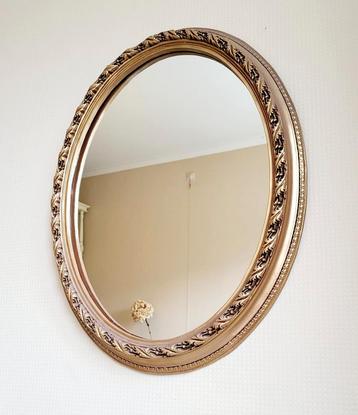 Prachtige antieke franse style ovale gouden spiegel! beschikbaar voor biedingen