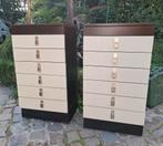 Duo commodes hautes vintage 1960 à 6 tiroirs., Ophalen, Zo goed als nieuw
