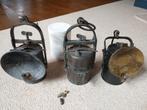 lampes de mine de carbure fonctionnant 3 pièces, Antiquités & Art, Antiquités | Éclairage, Enlèvement ou Envoi