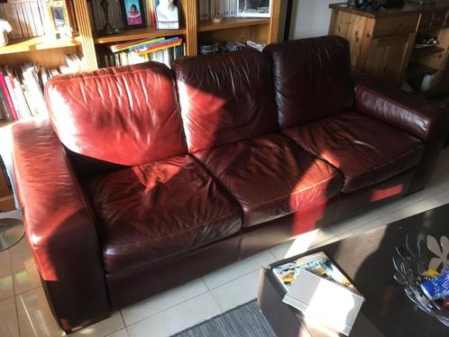 Vends Canapé-Lit en Cuir Natuzzi + 2 Fauteuils cuir, Maison & Meubles, Canapés | Salons, Utilisé, Banc droit, Trois personnes