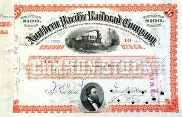 Northern Pacific Railroad Company 1887 beschikbaar voor biedingen