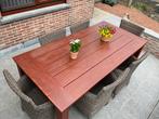 Table de patio avec chaises, Jardin & Terrasse, Tables de jardin, Rectangulaire, Bois, Enlèvement, Utilisé