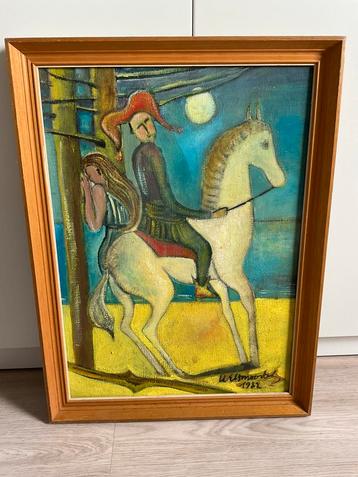 Modern schilderij, paard met koppel