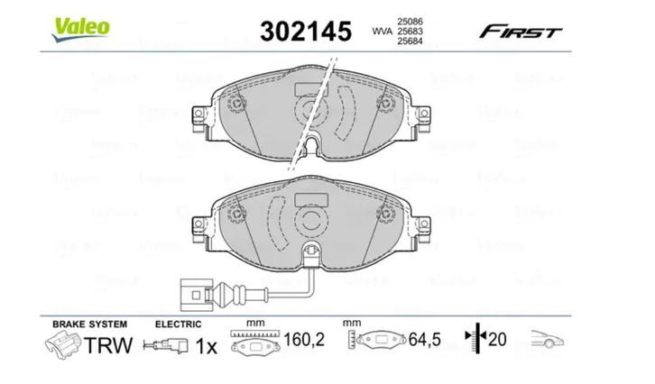 Plaquettes de frein avant Valeo - Voitures du groupe VW, Auto-onderdelen, Remmen en Aandrijving, Audi, Seat, Volkswagen, Skoda
