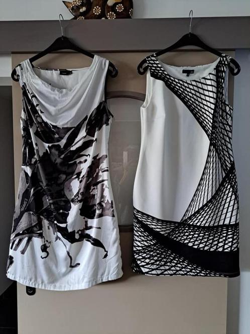 Jurk wit/zwart, mt 38/40, Fransa en JBC, Kleding | Dames, Jurken, Zo goed als nieuw, Maat 38/40 (M), Wit, Ophalen of Verzenden