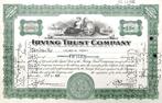 Irving Trust Company (banksector) 1932, Timbres & Monnaies, Actions & Titres, 1920 à 1950, Certificat d'action, Enlèvement ou Envoi