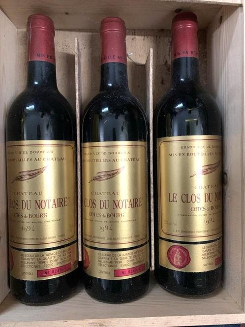 Le Clos du Notaire 1994 Côtes de Bourg., Collections, Vins, Neuf, Vin rouge, France, Pleine, Enlèvement ou Envoi