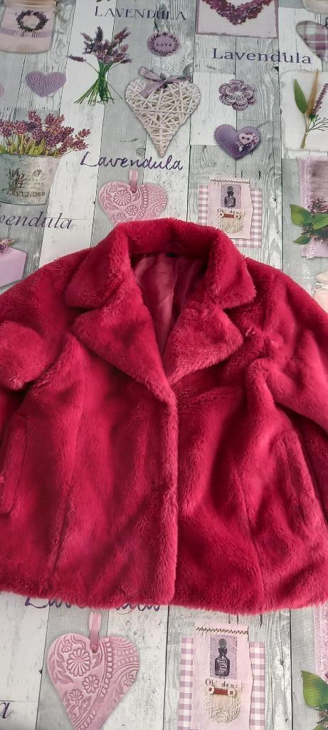 zachte bordeaux winterjas maat 122, Kinderen en Baby's, Kinderkleding | Maat 122, Zo goed als nieuw, Meisje, Jas, Ophalen of Verzenden