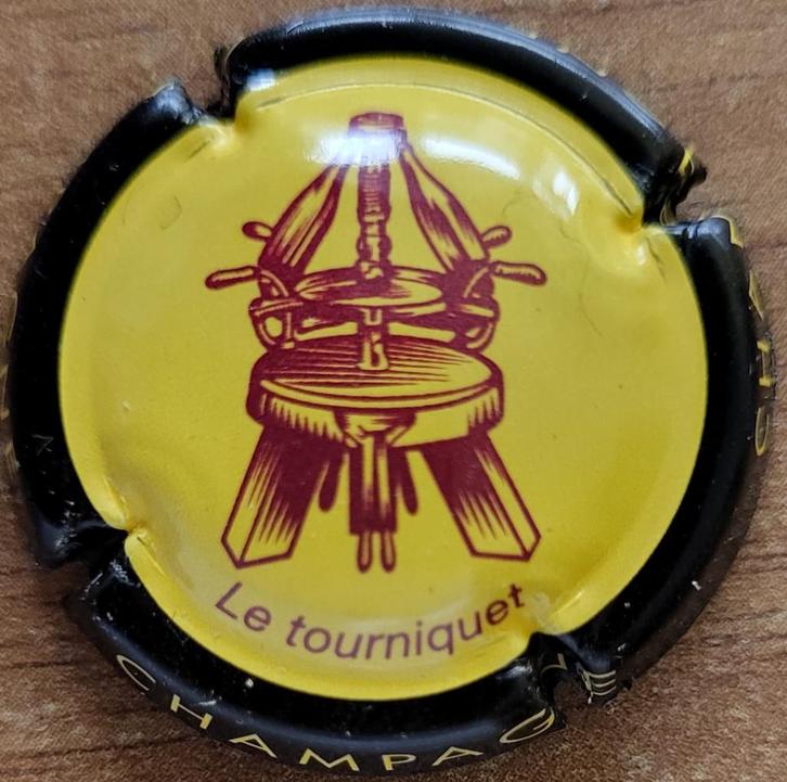 Capsule Champagne de VIGNERONS jaune & noir nr.727q, Verzamelen, Wijnen, Nieuw, Champagne, Frankrijk, Ophalen of Verzenden