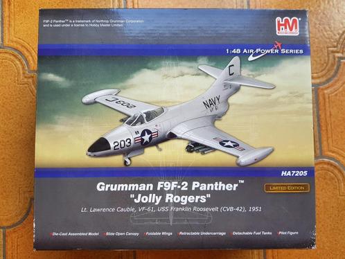 Hobby Master HA7205 F9F-2 Panther VF-61 Jolly Rogers 1/48, Verzamelen, Militaria | Algemeen, Marine, Miniatuur of Beeldje, Ophalen of Verzenden