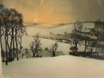 Litho Sneeuw in Vlaanderen. V. de Saedeleer / Hebbelinck, Antiek en Kunst, Ophalen of Verzenden