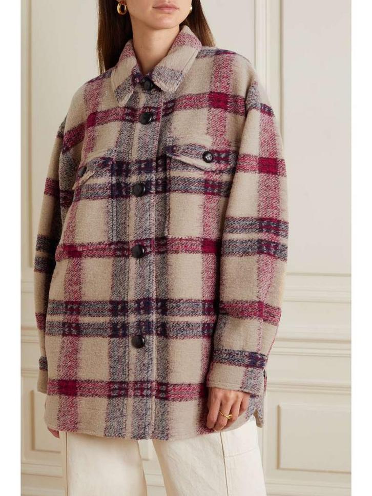 Isabel Marant étoile harveli jacket - geruite wollen jas 38, Kleding | Dames, Jassen | Winter, Zo goed als nieuw, Maat 38/40 (M)